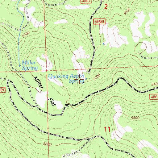 Topographic Map of Quaking Aspen Spring, CA