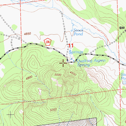Topographic Map of Quaking Aspen Spring, CA