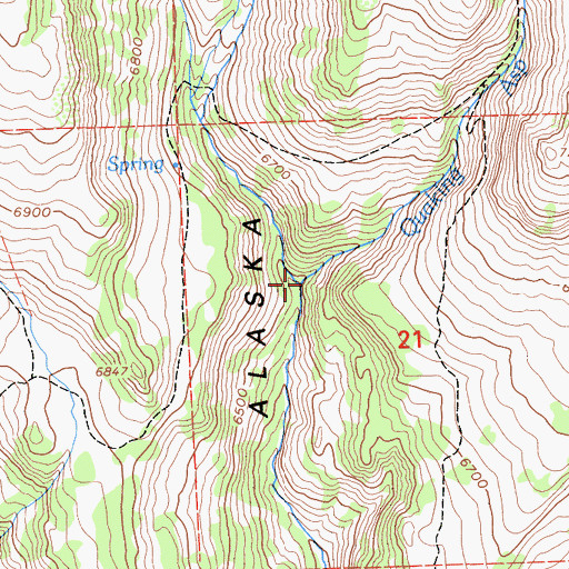 Topographic Map of Quaking Creek, CA