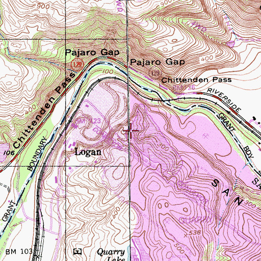 Topographic Map of Quarry Lake, CA