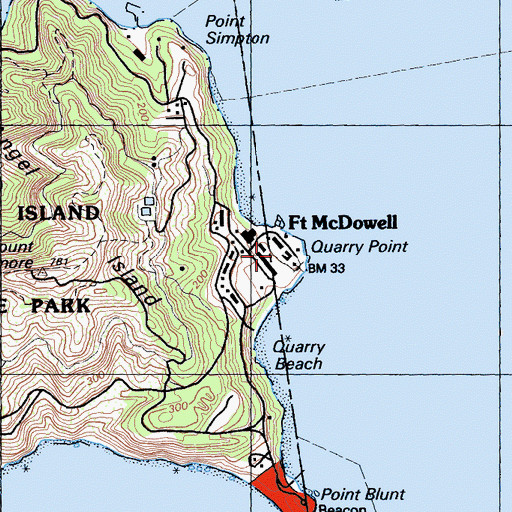 Topographic Map of Quarry Point, CA