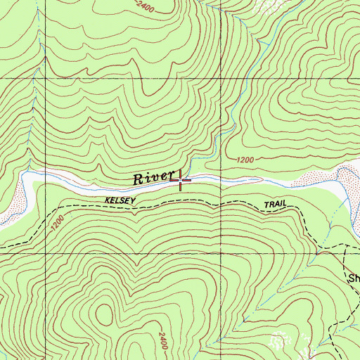 Topographic Map of Quartz Creek, CA