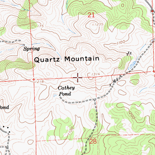 Topographic Map of Quartz Mountain, CA