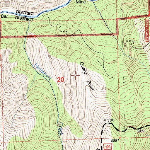 Topographic Map of Quartz Point, CA