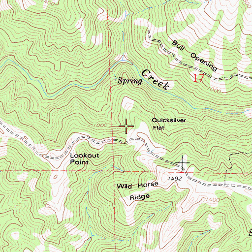 Topographic Map of Quicksilver Flat, CA