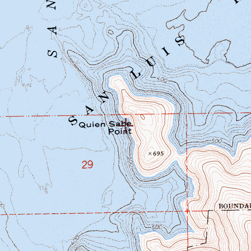Topographic Map of Quien Sabe Point, CA
