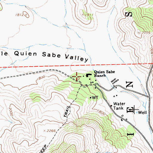 Topographic Map of Quien Sabe Ranch, CA