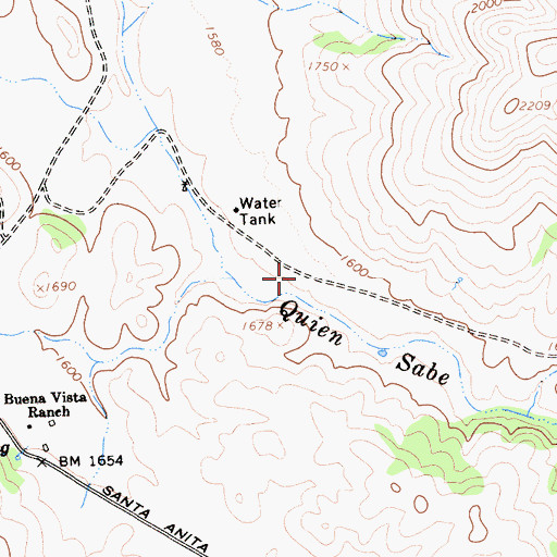 Topographic Map of Quien Sabe Valley, CA