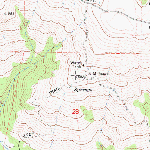 Topographic Map of R M Ranch, CA