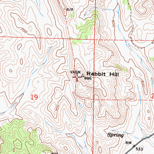 Topographic Map of Rabbit Hill, CA