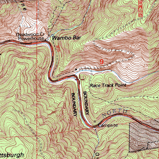 Topographic Map of Race Track Point, CA