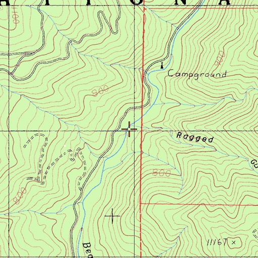 Topographic Map of Ragged Gulch, CA