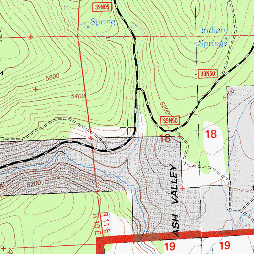 Topographic Map of Rail Canyon, CA