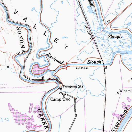 Topographic Map of Railroad Slough, CA