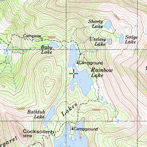 Topographic Map of Rainbow Lake, CA