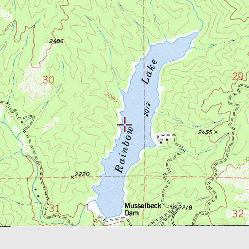 Topographic Map of Rainbow Lake, CA