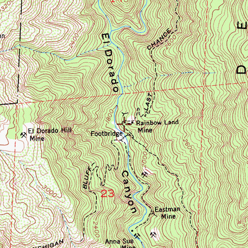 Topographic Map of Rainbow Land Mine, CA