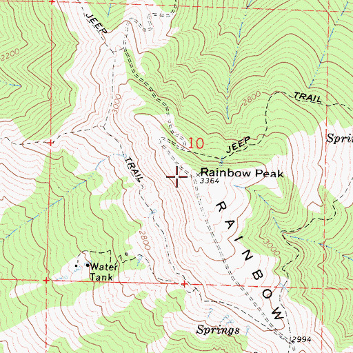 Topographic Map of Rainbow Peak, CA