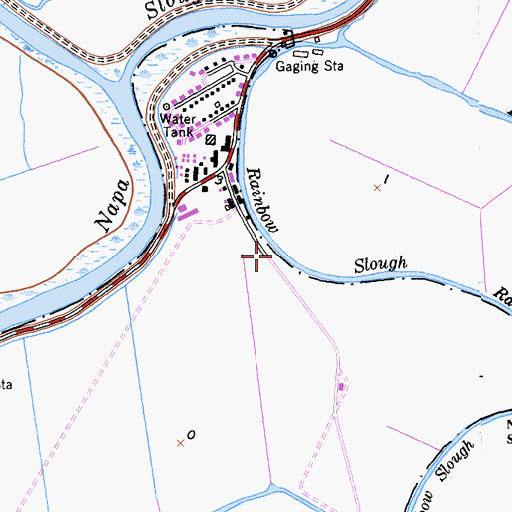 Topographic Map of Rainbow Slough, CA