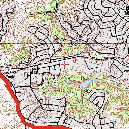 Topographic Map of Ralston Intermediate School, CA