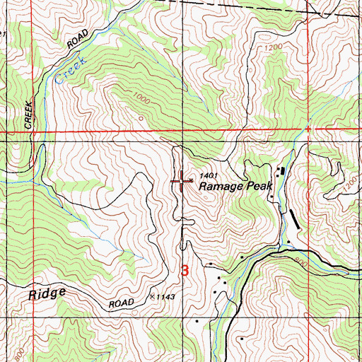 Topographic Map of Ramage Peak, CA