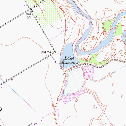 Topographic Map of Lake Ramona, CA
