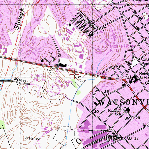 Topographic Map of Ramsay Park, CA