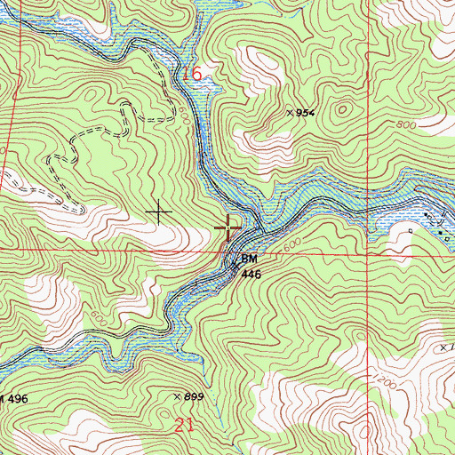 Topographic Map of Rancheria Creek, CA