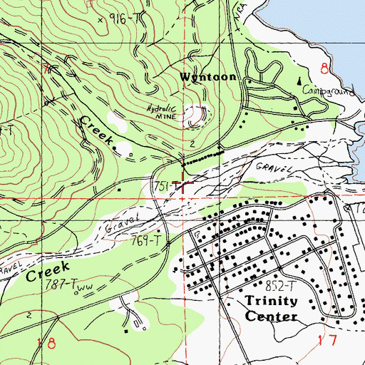 Topographic Map of Rancheria Creek, CA