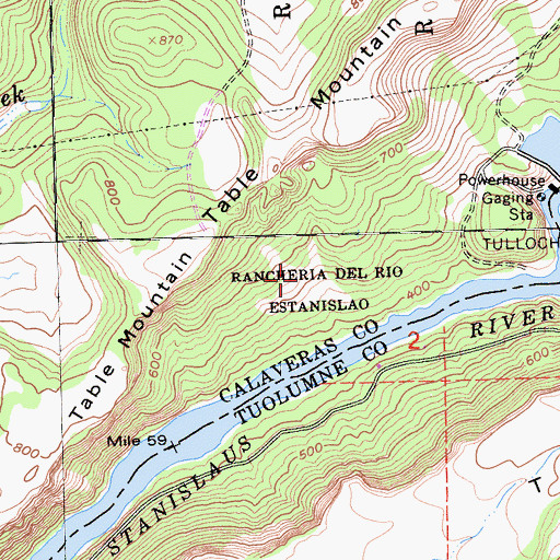 Topographic Map of Rancheria Del Rio Estanislao, CA