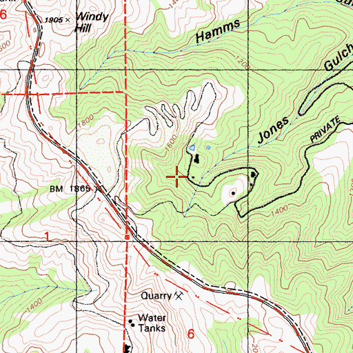 Topographic Map of Rancho Corte Madera, CA