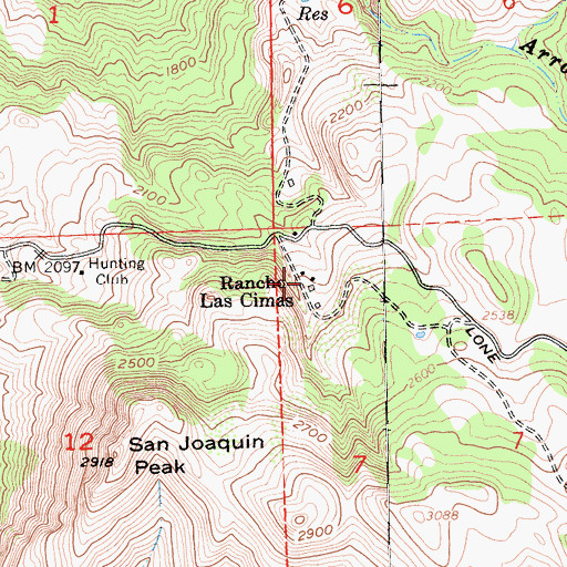 Topographic Map of Rancho Las Cimas, CA