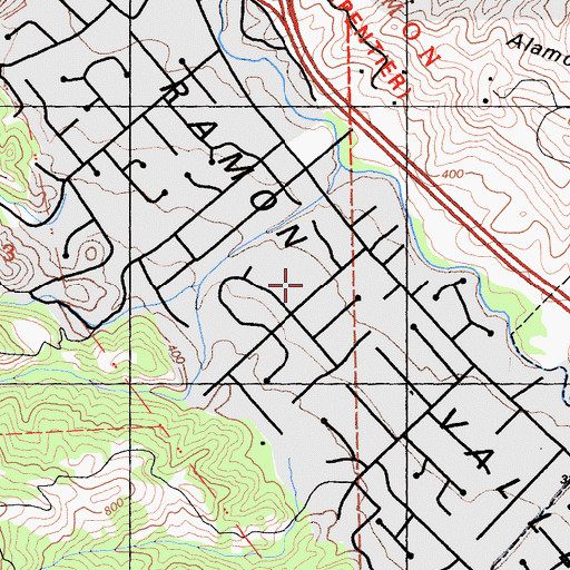 Topographic Map of Rancho Romero Elementary School, CA
