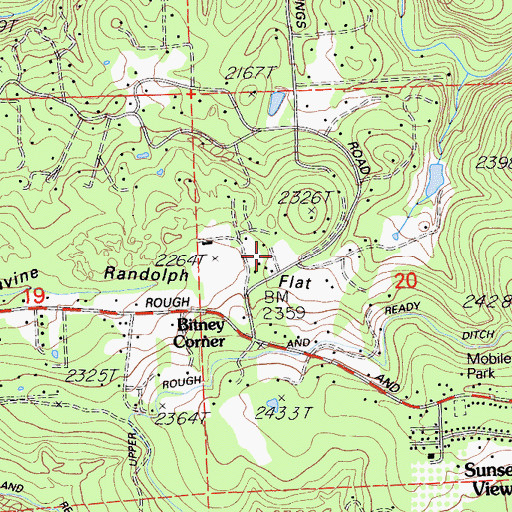 Topographic Map of Randolph Flat, CA