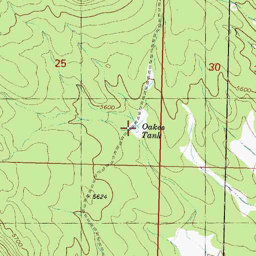 Topographic Map of Oakes Tank, AZ