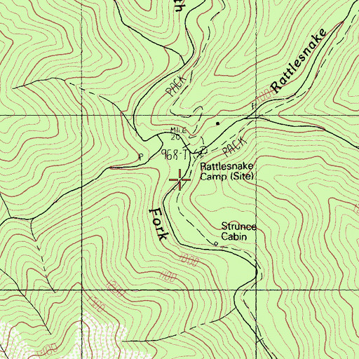 Topographic Map of Rattlesnake Camp, CA
