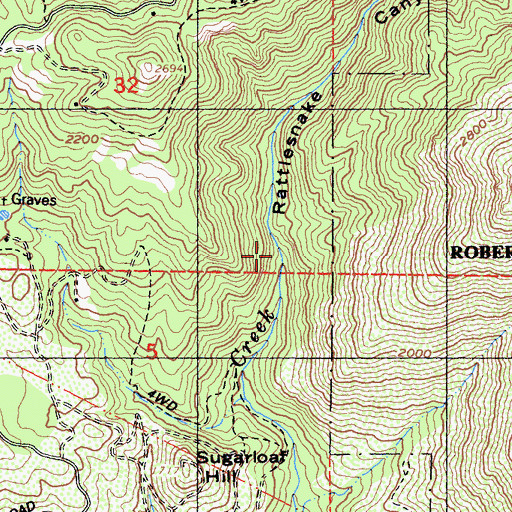 Topographic Map of Rattlesnake Canyon, CA