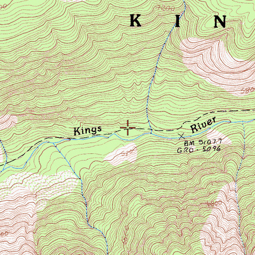 Topographic Map of Rattlesnake Creek, CA