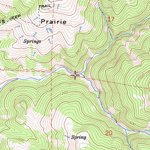 Topographic Map of Rattlesnake Creek, CA