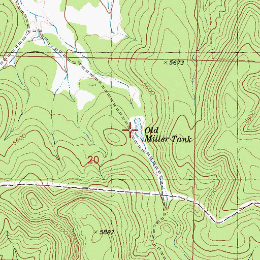 Topographic Map of Old Miller Tank, AZ
