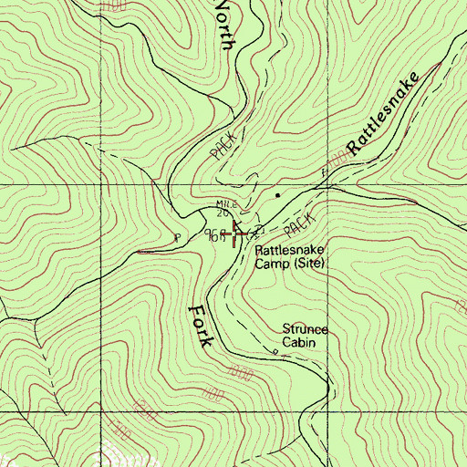 Topographic Map of Rattlesnake Creek, CA