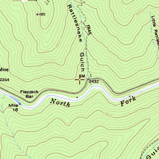 Topographic Map of Rattlesnake Gulch, CA