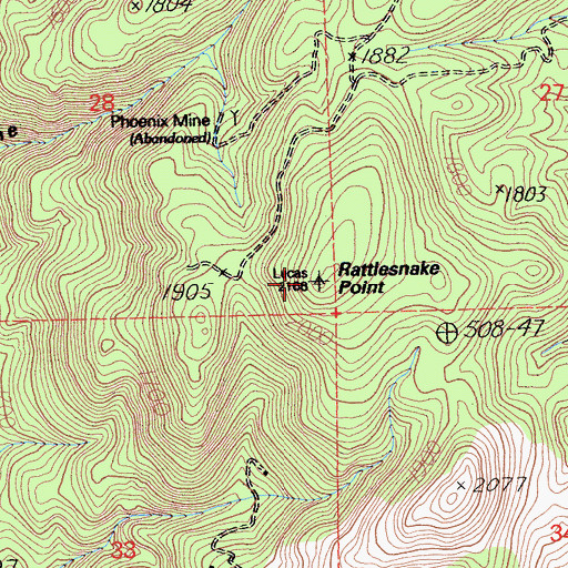 Topographic Map of Rattlesnake Point, CA