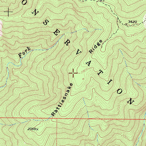 Topographic Map of Rattlesnake Ridge, CA