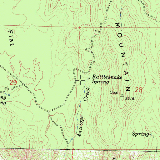 Topographic Map of Rattlesnake Spring, CA