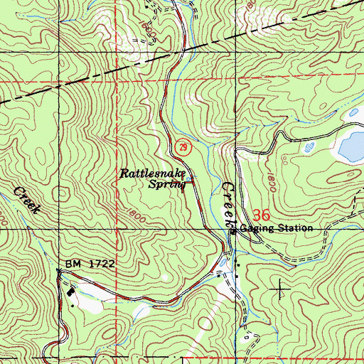 Topographic Map of Rattlesnake Spring, CA