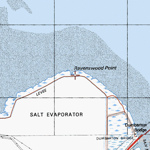 Topographic Map of Ravenswood Point, CA