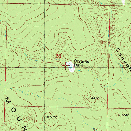 Topographic Map of Orejana Dam, AZ