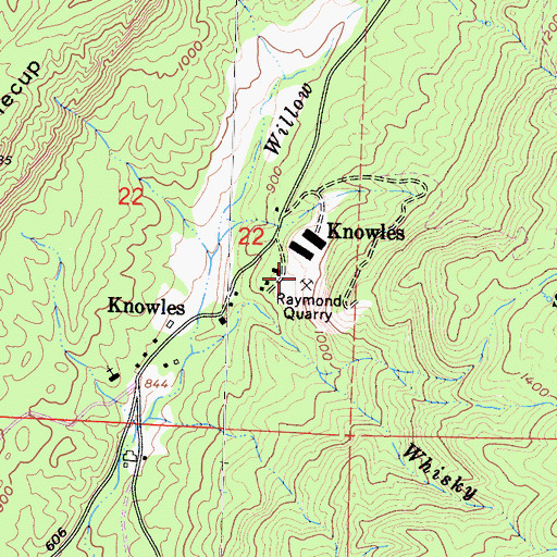 Topographic Map of Raymond Quarry, CA