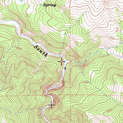 Topographic Map of Rays Creek, CA
